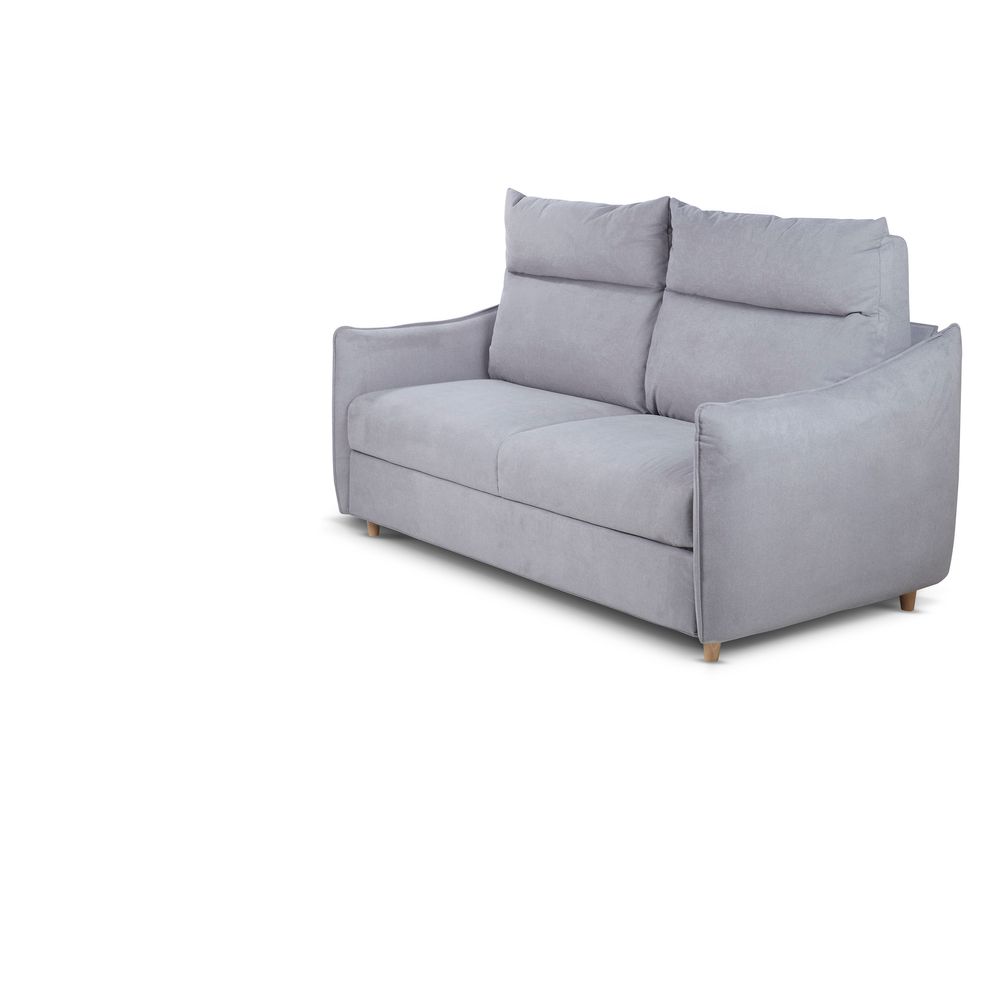 Canapé convertible flexbed tissu gris clair 3 places