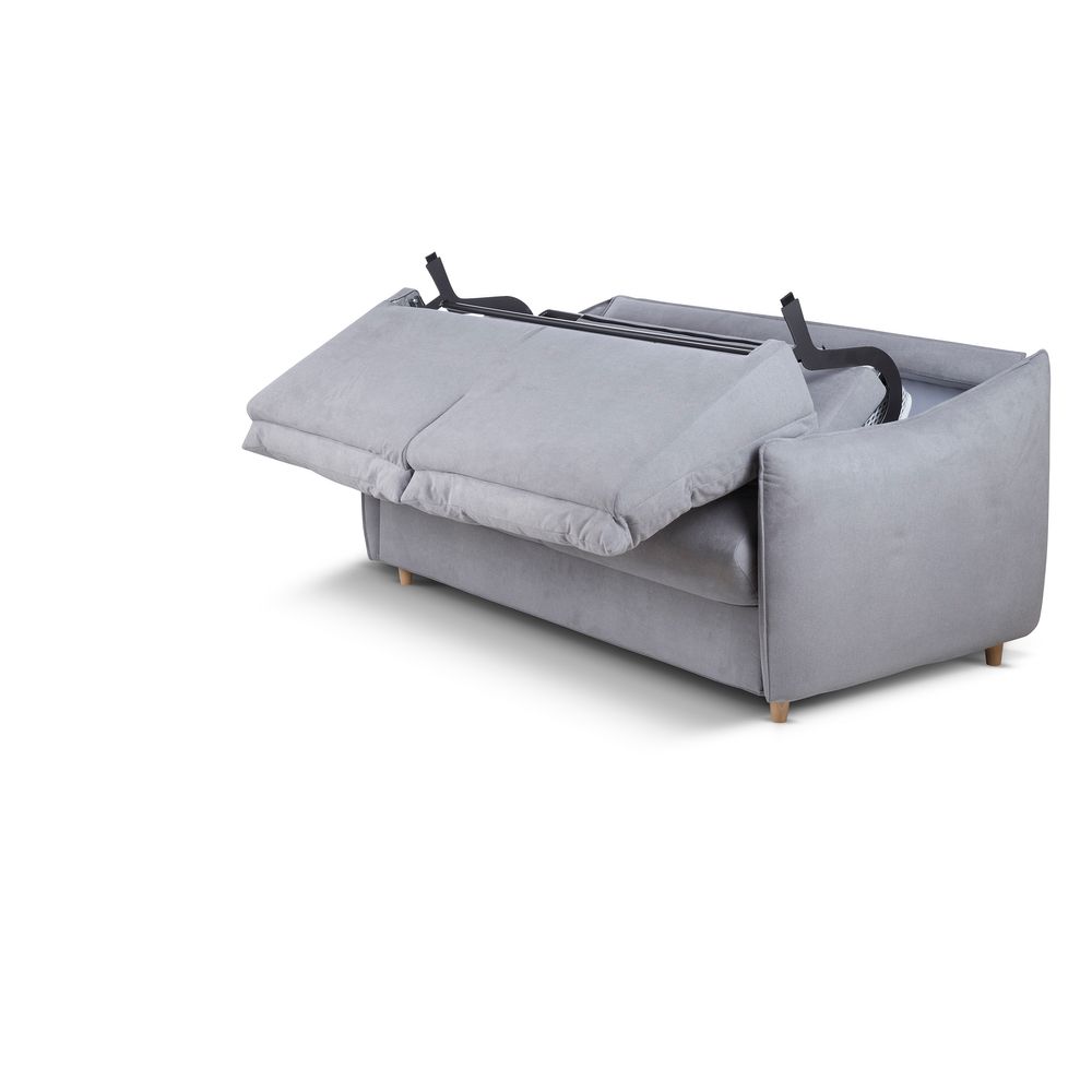 Canapé convertible flexbed tissu gris clair 3 places