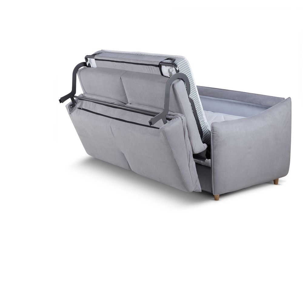 Canapé convertible flexbed tissu gris clair 3 places