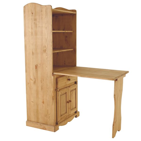Table de berger escamotable en pin massif 3 portes 1 tiroir Farmer
