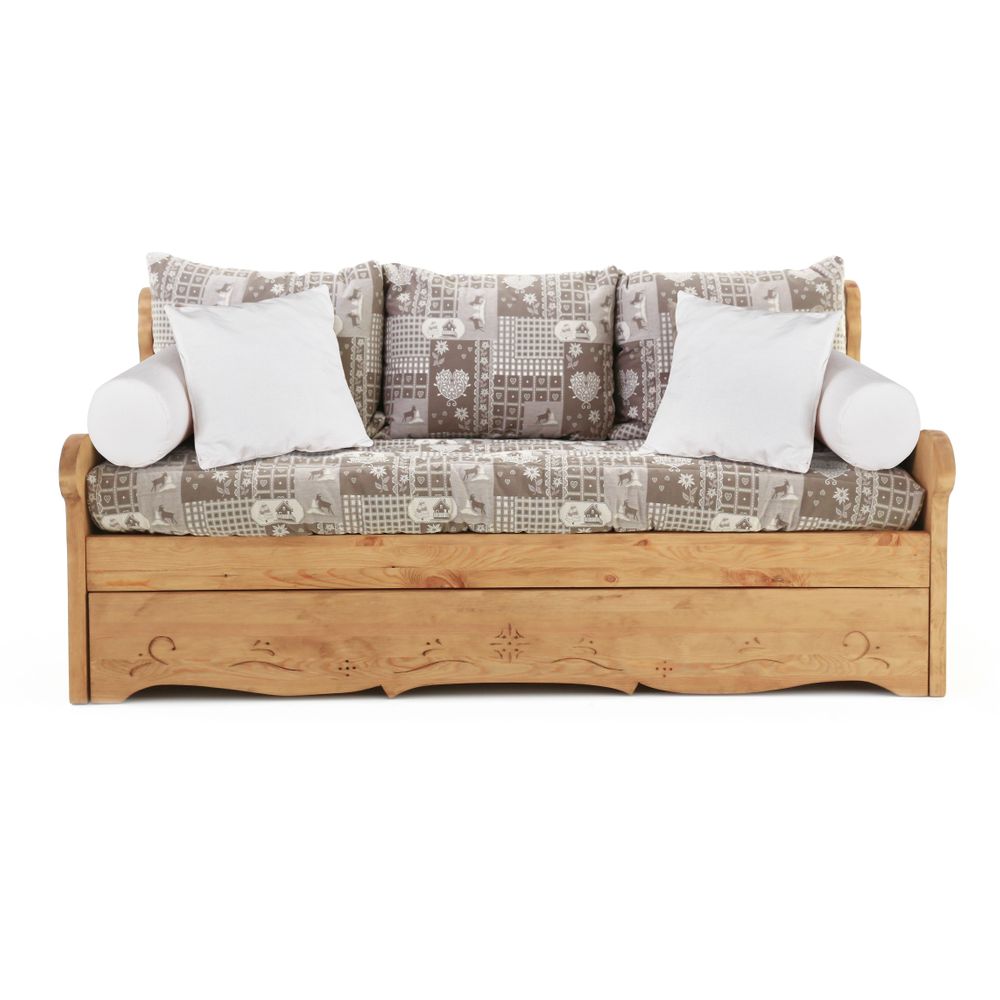 Housse pour canapé convertible gigogne 3 places Dahu Cervino Taupe