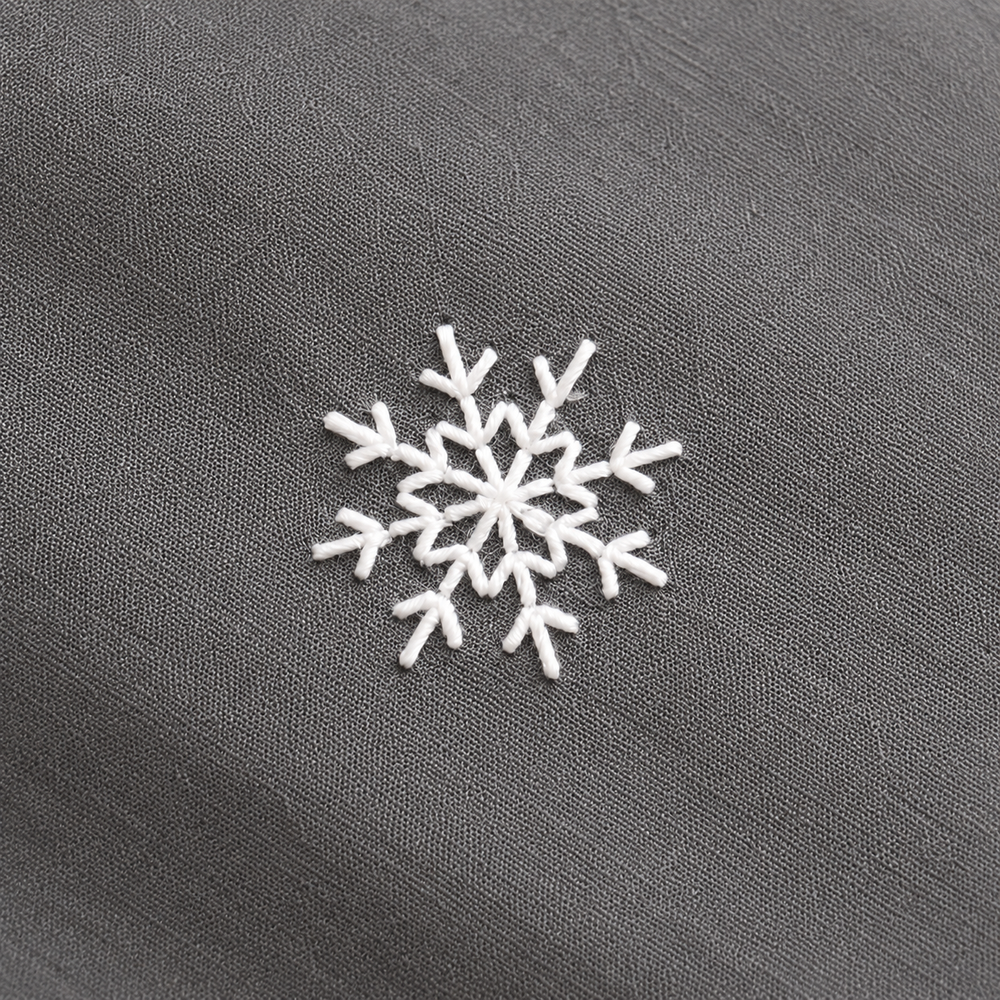 Housse de couette 240 x 220cm neige ardoise | Flocons de nuit
