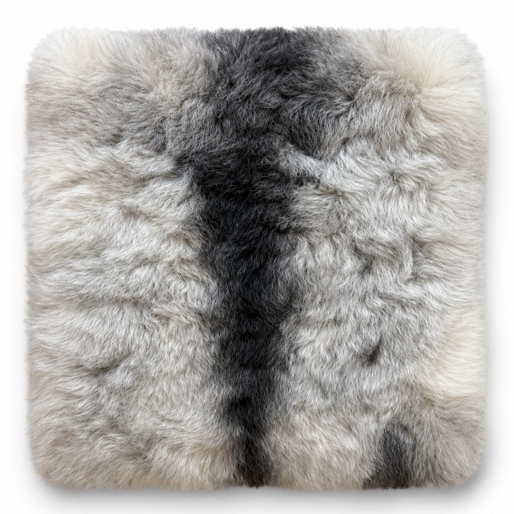 Galette de chaise fourrure gris