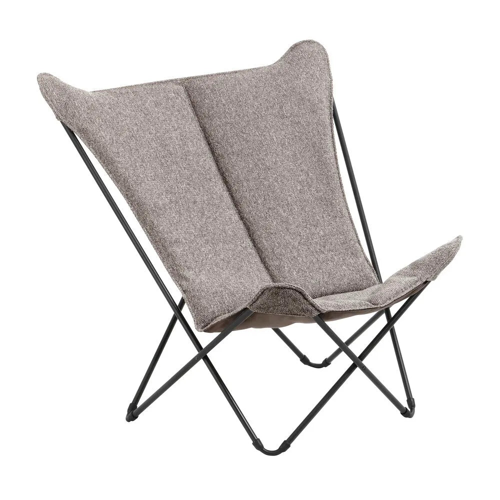 Fauteuil papillon matelassé grande largeur Sphinx Niksen Gris Cendre