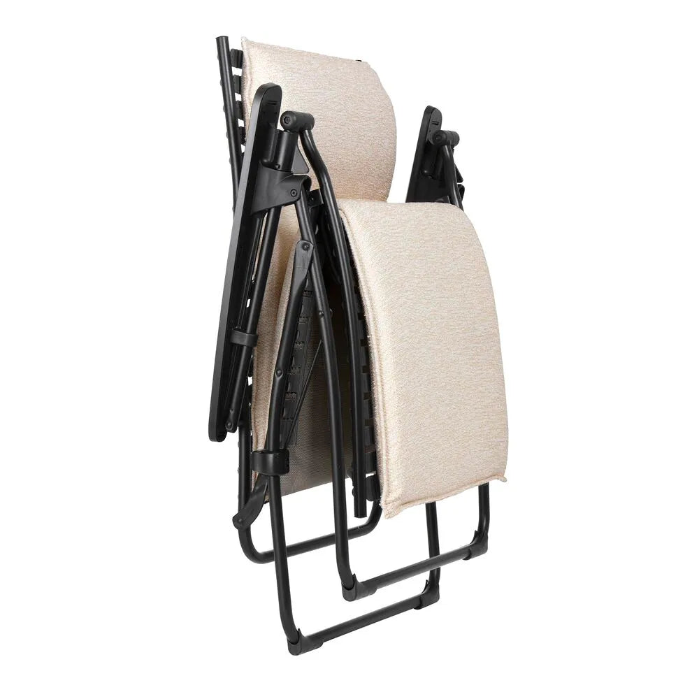 Fauteuil Relax matelassé Zéro Gravité Niksen Beige Creme