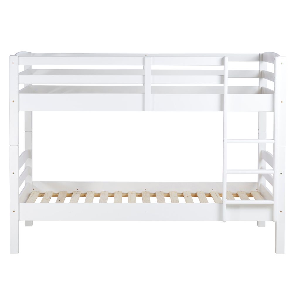 Lit superposé 80x190cm pin massif blanc KIRK
