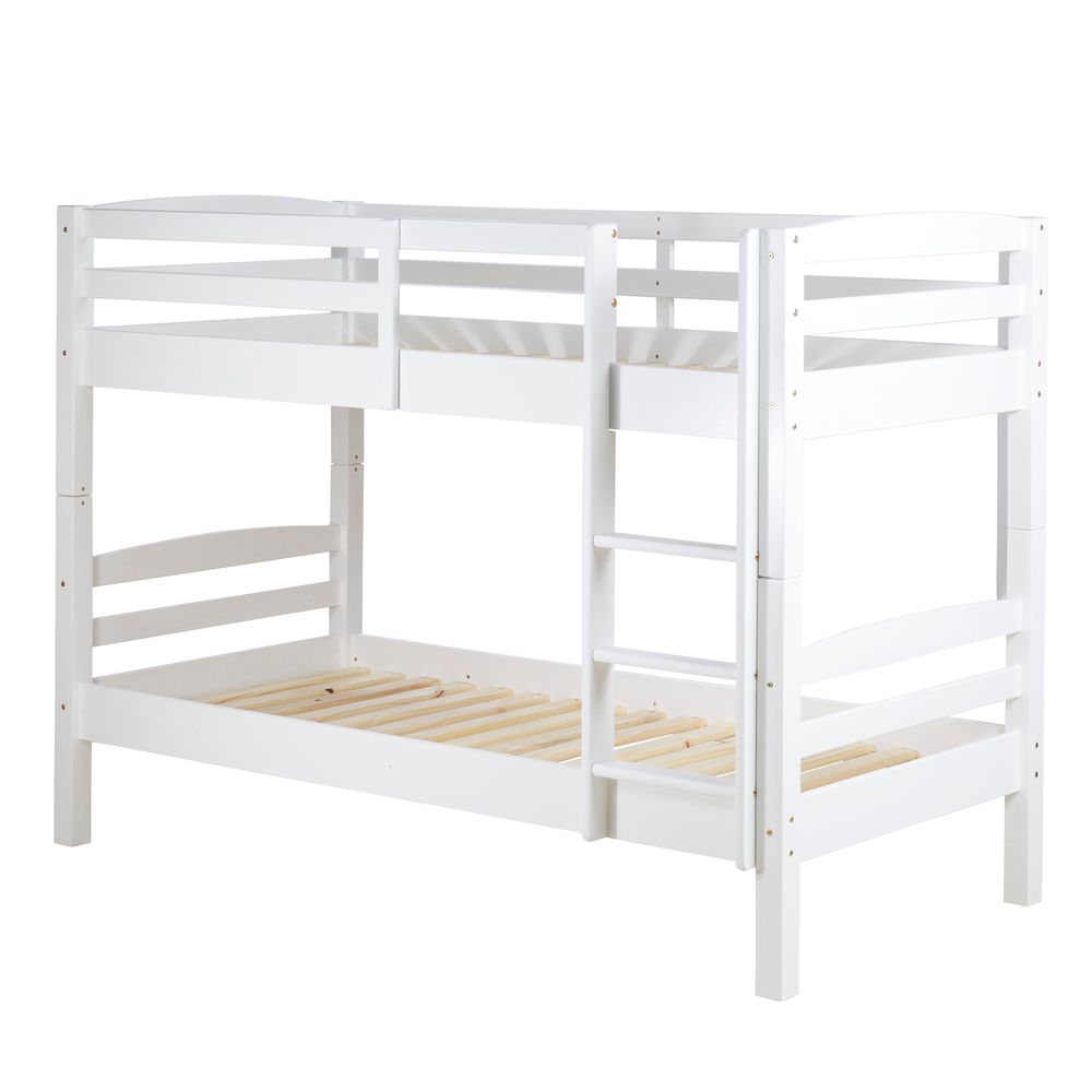 Lit superposé 80x190cm pin massif blanc KIRK