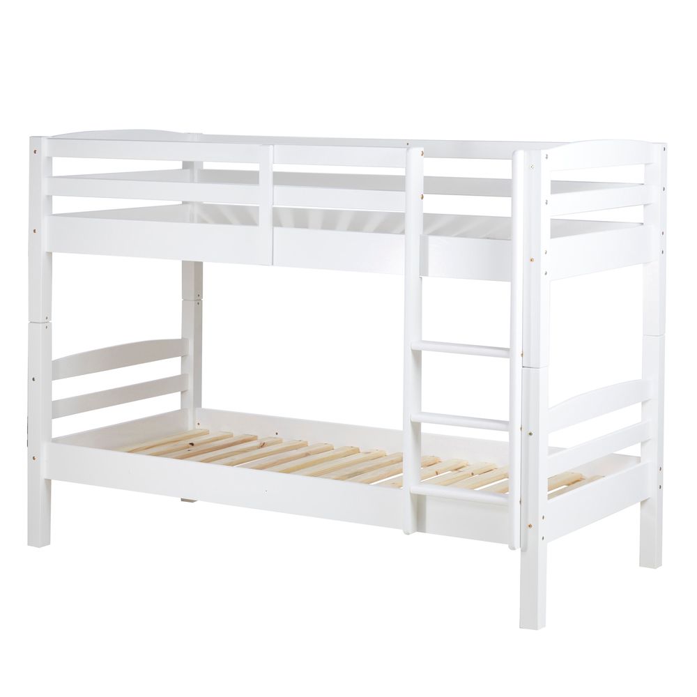 Lit superposé 80x190cm pin massif blanc KIRK