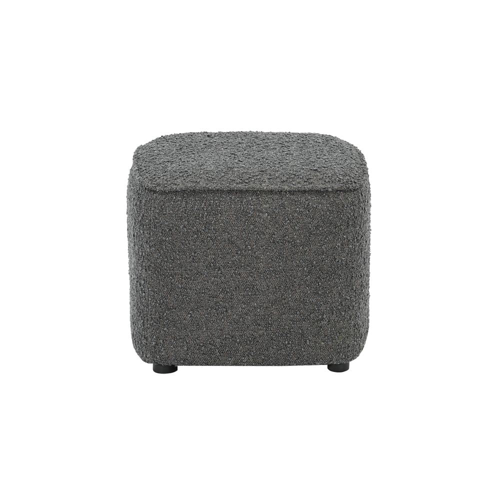 Pouf en bouclette gris foncé