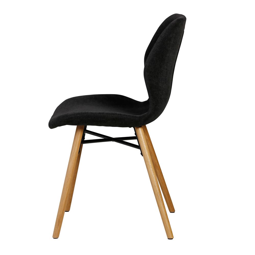 Chaise tissu soft touch noir