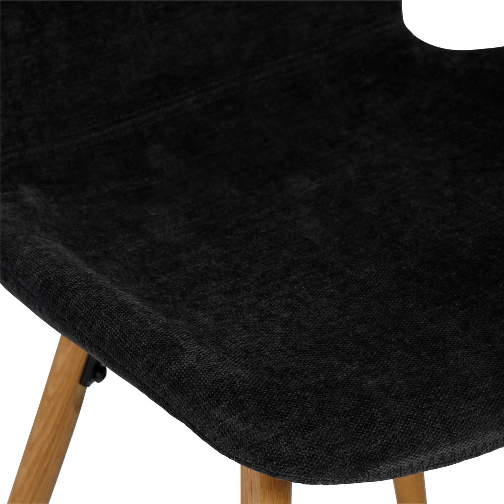 Chaise tissu soft touch noir
