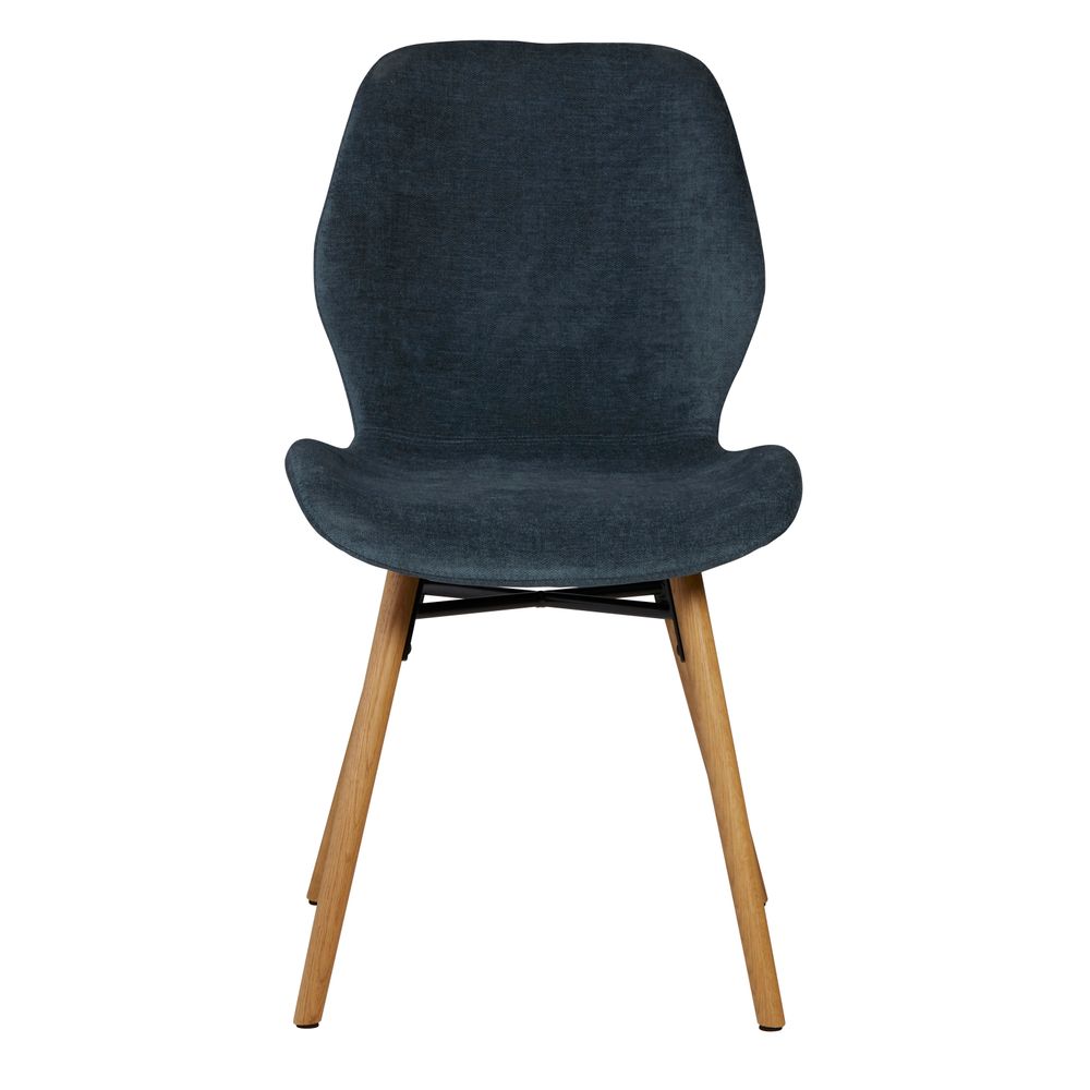 Chaise tissu soft touch bleu foncé