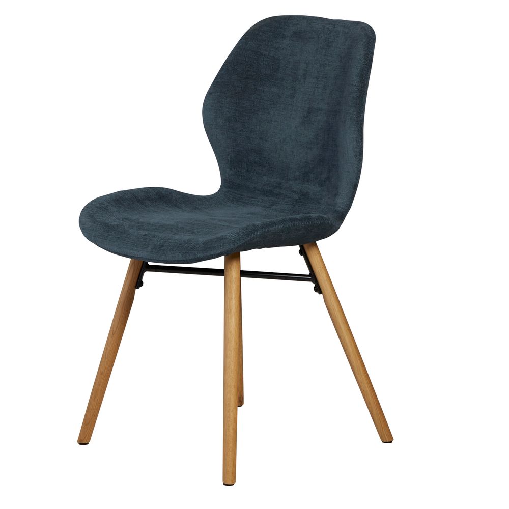 Chaise tissu soft touch bleu foncé