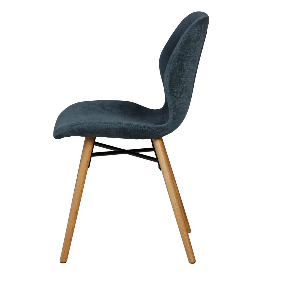 Chaise tissu soft touch bleu foncé