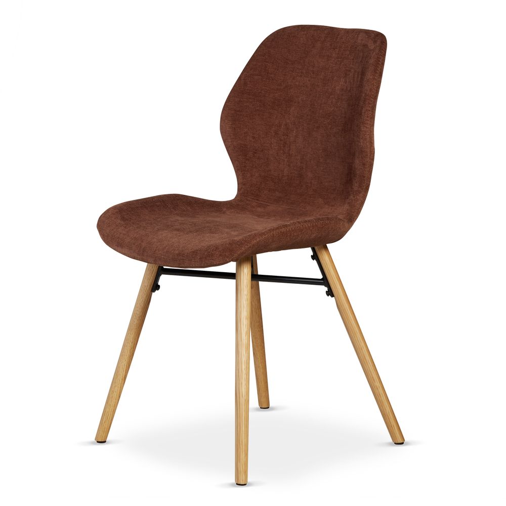 Chaise tissu soft touch acajou