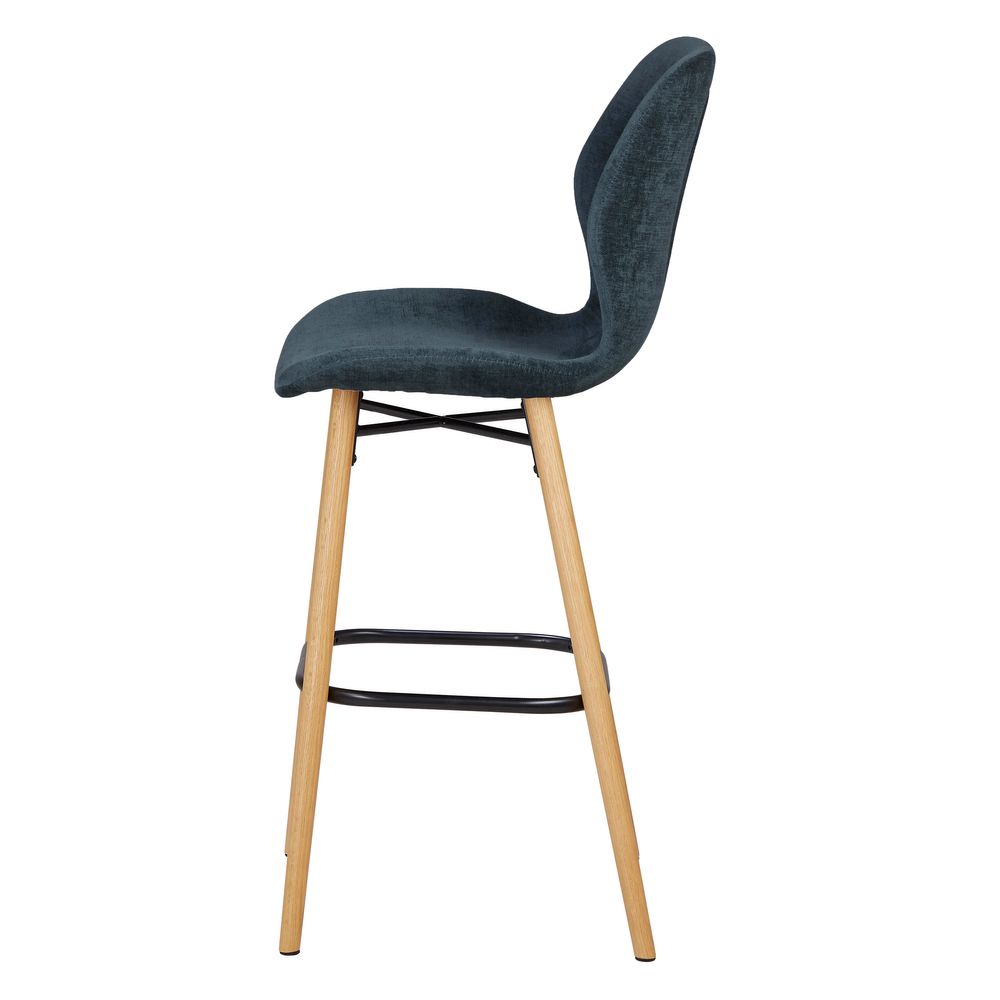 Chaise snack tissu soft touch bleu foncé