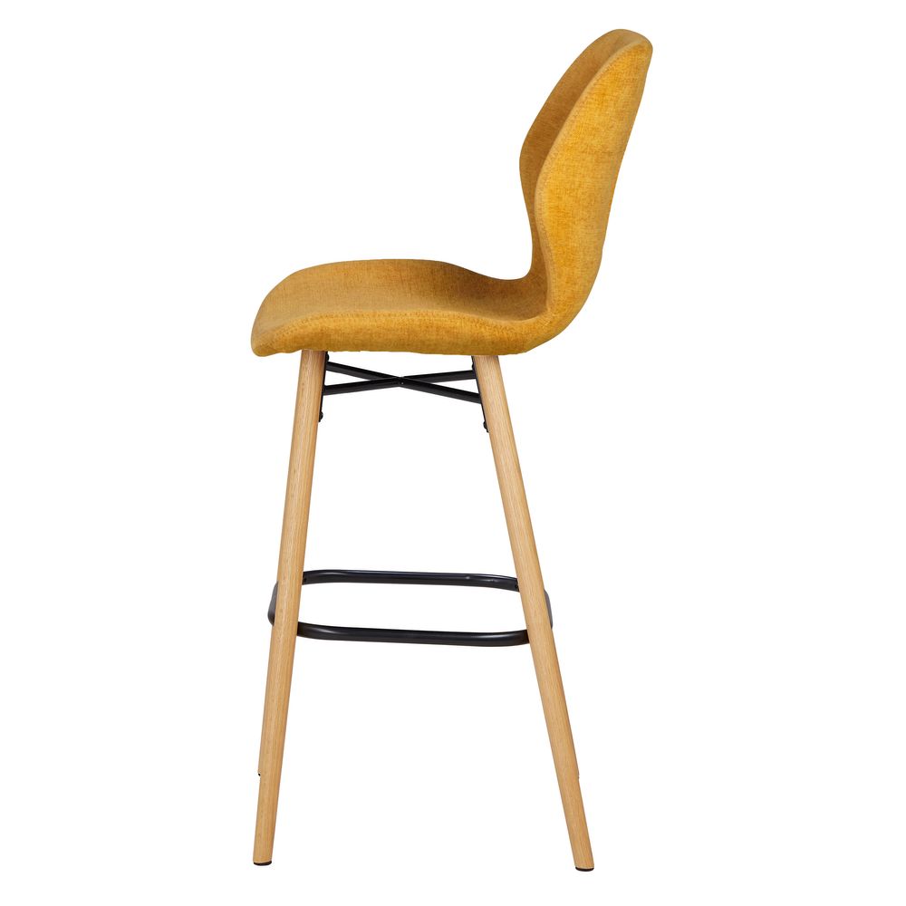 Chaise snack tissu soft touch moutarde