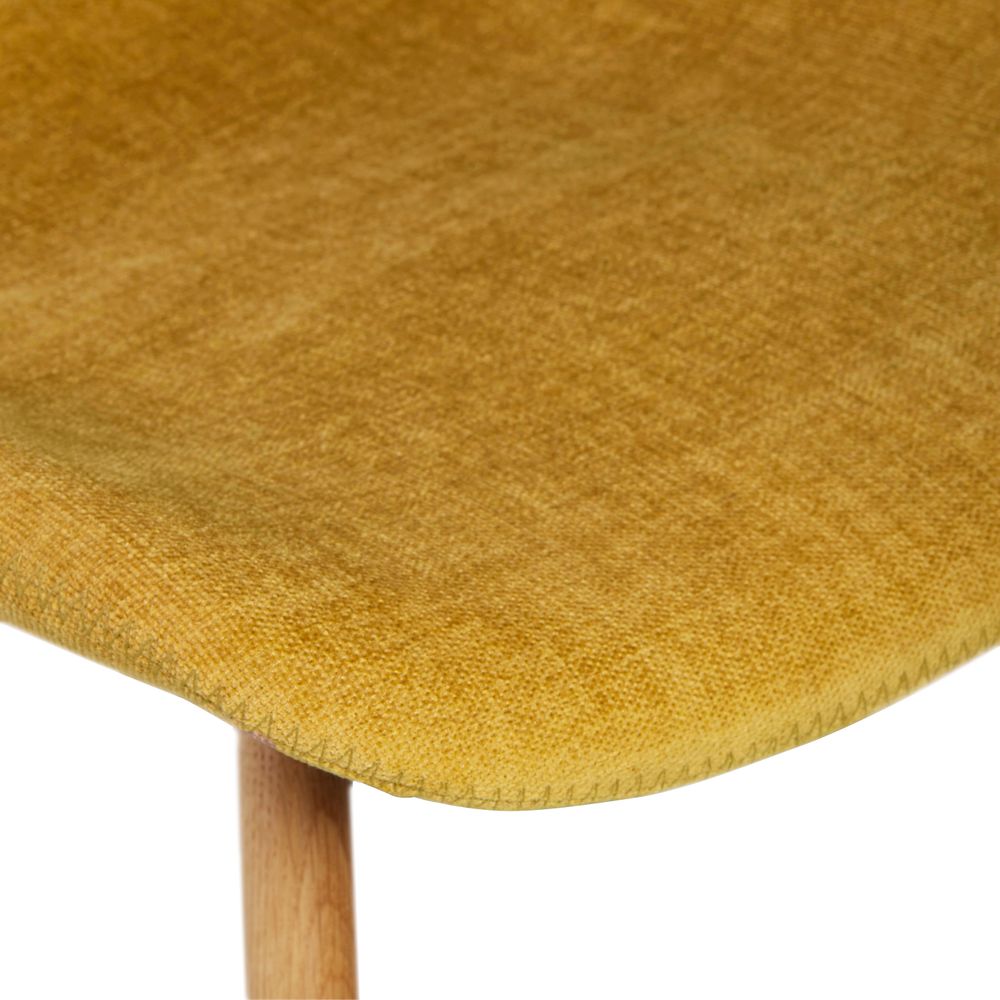 Chaise snack tissu soft touch moutarde