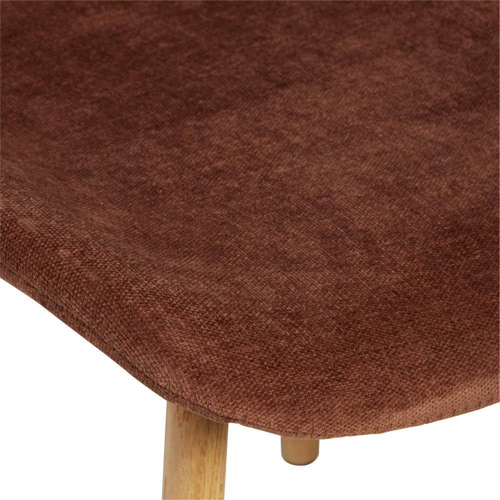 Chaise snack tissu soft touch acajou