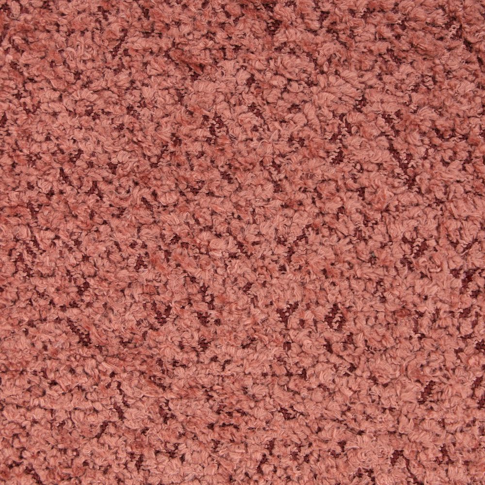 Pouf tissu effet fourrure rase vieux rose