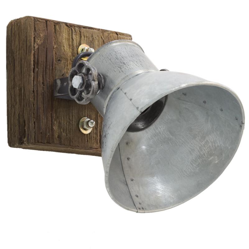 Applique murale industriel en bois recyclé et métal