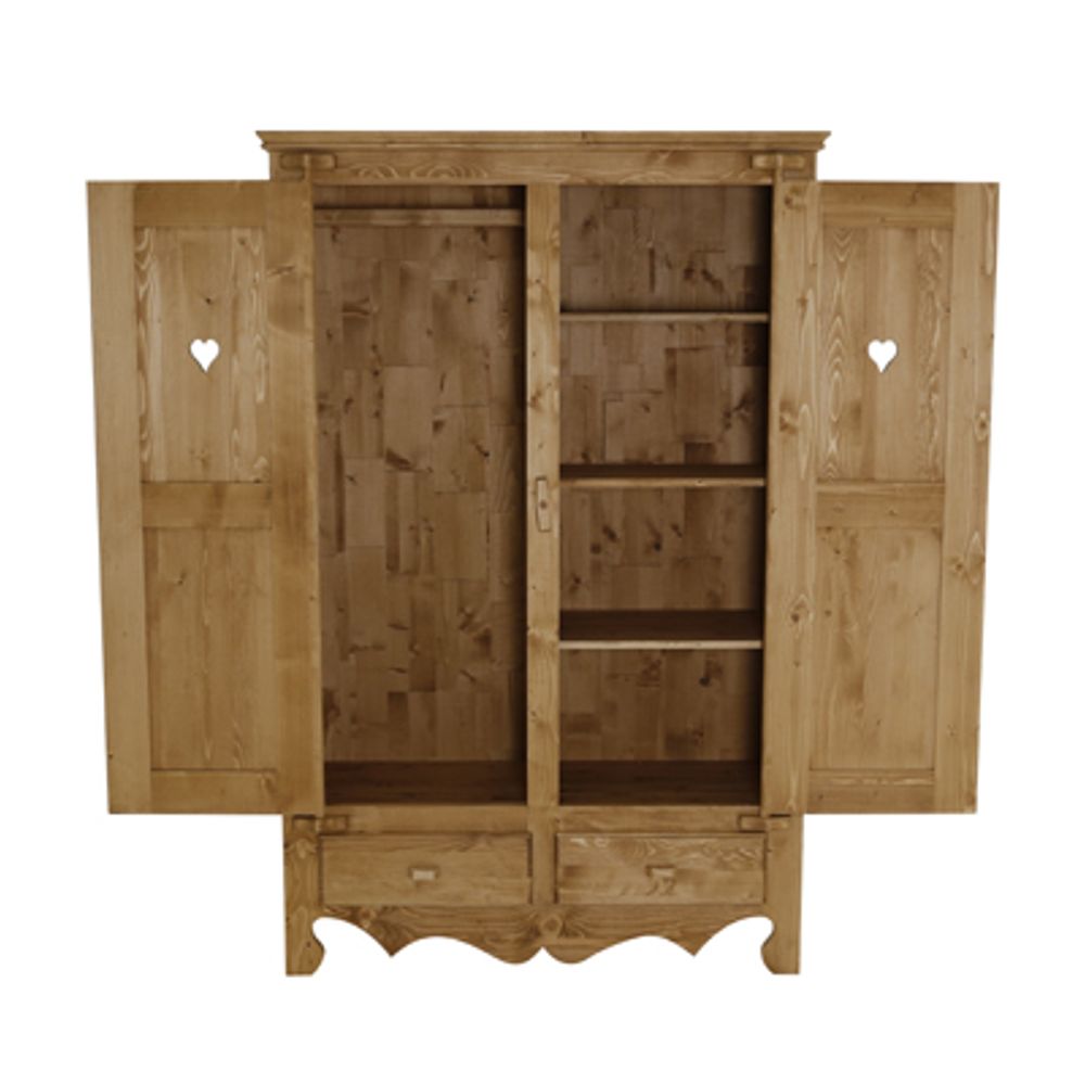 Armoire 2 portes, 2 tiroirs