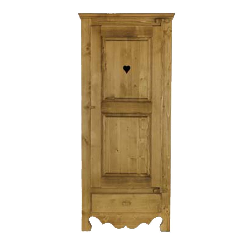Bonnetière 1 porte avec coeur, 1 tiroir