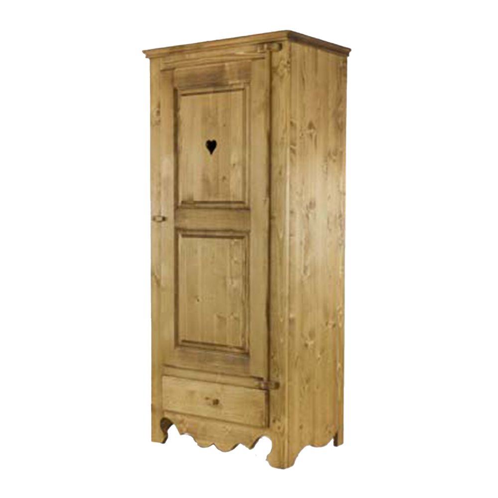 Bonnetière 1 porte avec coeur, 1 tiroir
