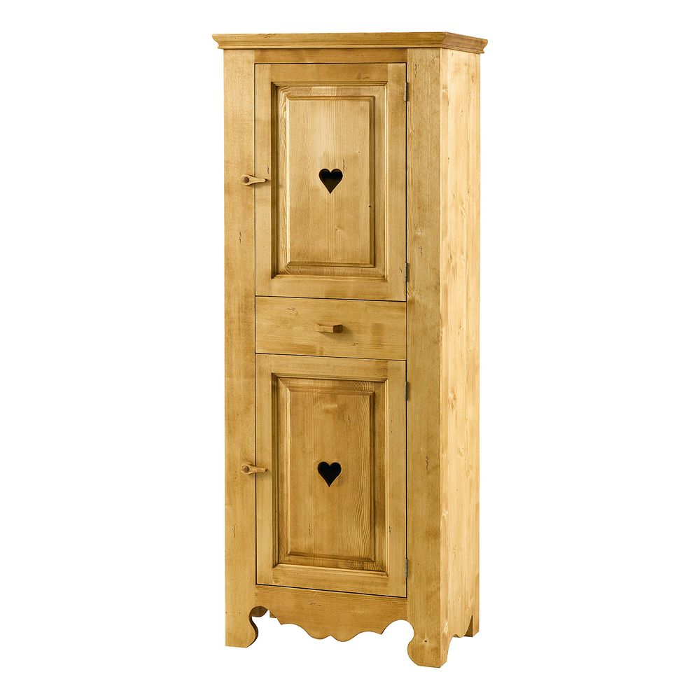 Bonnetière 2 portes avec coeurs, 1 tiroir