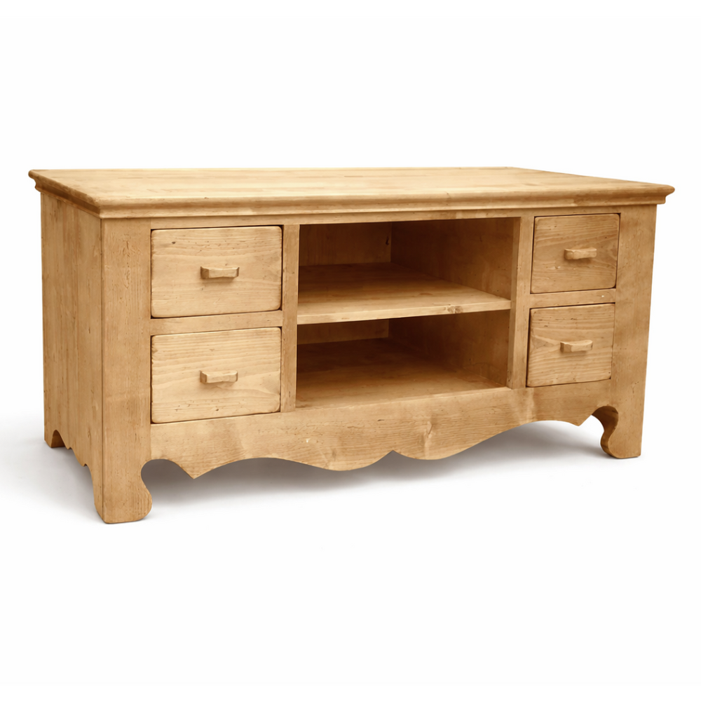 Meuble TV 4 tiroirs, 2 niches