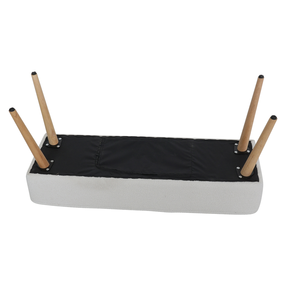 Banc tissu effet laine bouclette écru