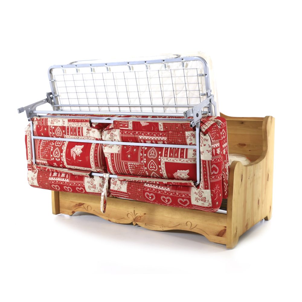 Canapé convertible 140 cm courchevel rouge