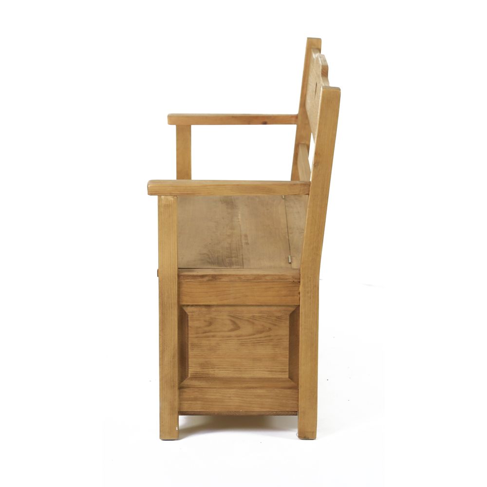 Banc coffre campagnard coeur en pin gamme Région