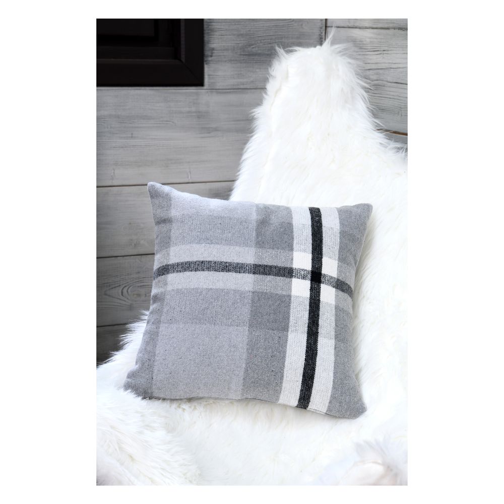 Coussin déhoussable 40 x 40 cm gris LEMAN