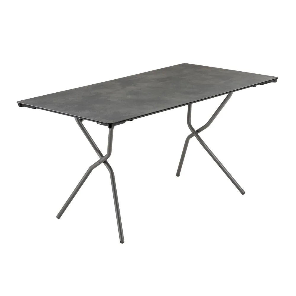 Table pliante 139x79x73cm Anytime HPL Gris Fusain tube Titane