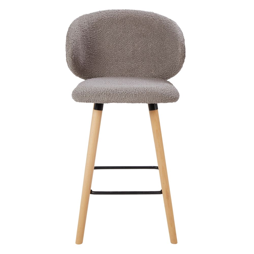 Chaise snack tissu effet laine bouclette taupe
