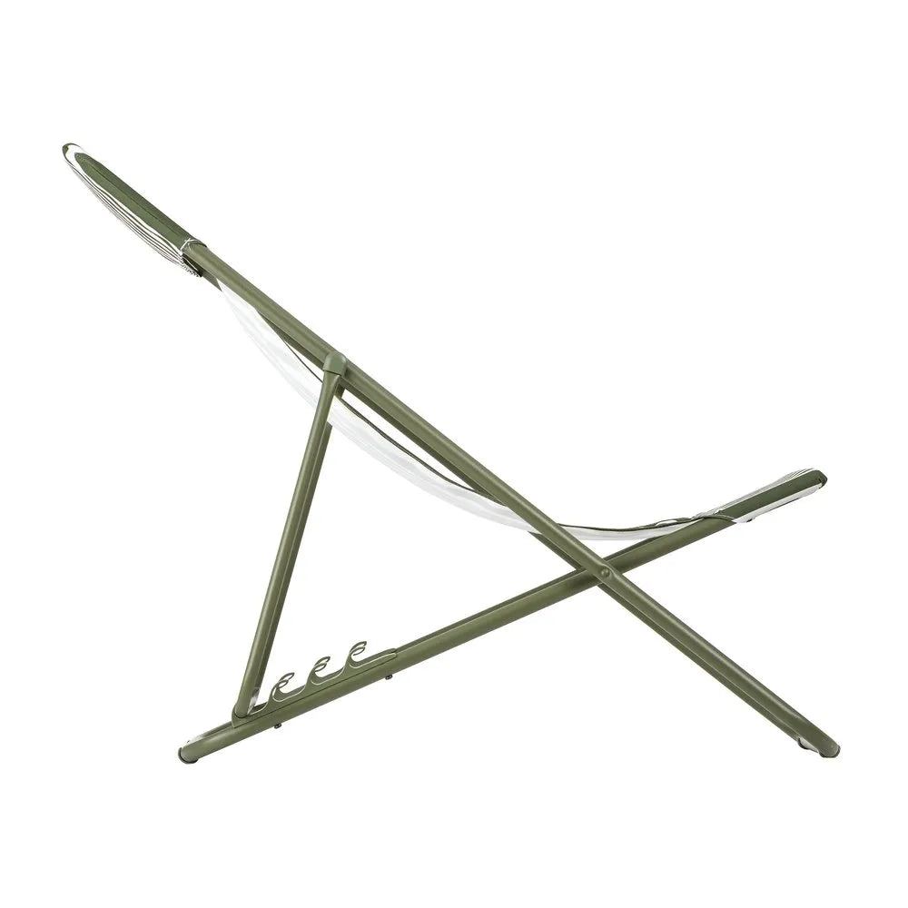 Transat jardin pliant multi-positions Vert Rayure